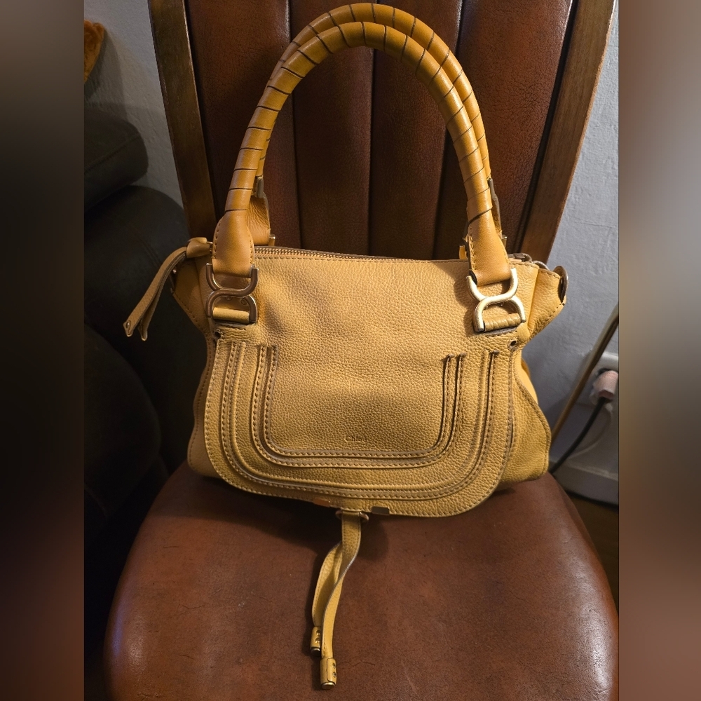 Chloe Curry Yellow Medium Top Handle Marcie Handbag